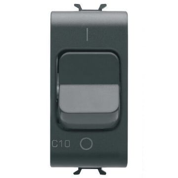 Disjunctor bipolar Gewiss Chorus Monochrome 1P N C10 3KA 1 modul Negru GW12467