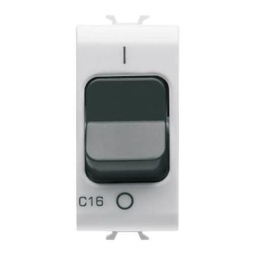 Disjunctor miniatural Gewiss Chorus Monochrome 1 modul 1P N C16 3KA Alb GW10468
