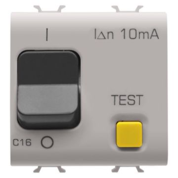 Disjunctor Gewiss Chorus Monochrome 2 module 1P+N 16A 3KA 10mA Bej GW13488