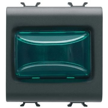 Lampa LED indicare Gewiss Chorus Monochrome 2 module Negru-Verde GW12632