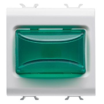 Lampa LED indicare Gewiss Chorus Monochrome 2 module Alb Satinat-Verde GW15632