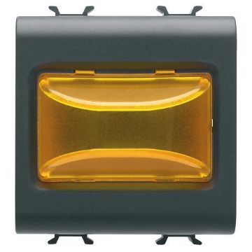 Lampa LED indicare Gewiss Chorus Monochrome 2 module Negru-Ambra GW12634