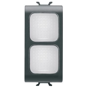 Lampa LED indicare dublu Gewiss Chorus Monochrome 1 modul Negru-Opal GW12628