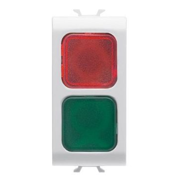 Lampa LED indicare dublu Gewiss Chorus Monochrome 1 modul Alb-Rosu-Verde GW10629