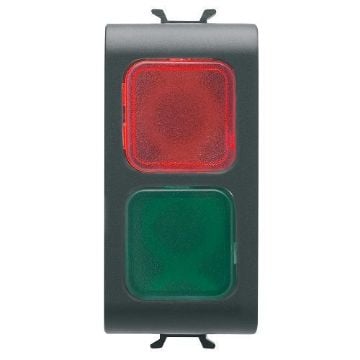 Lampa LED indicare dublu Gewiss Chorus Monochrome 1 modul Negru-Rosu-Verde GW12629