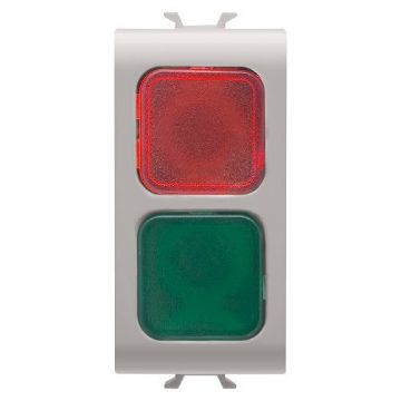 Lampa LED indicare dublu Gewiss Chorus Monochrome 1 modul Bej-Rosu-Verde GW13629