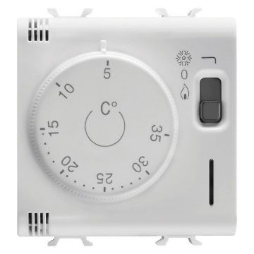 Termostat LED Gewiss Chorus Monochrome 2 module 230V Alb GW10705