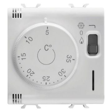 Termostat LED Gewiss Chorus Monochrome 2 module 230V Alb Satinat GW15705