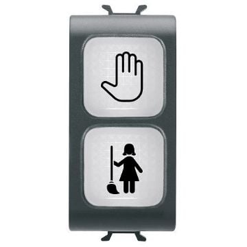 Indicator lampa dublu DND/MUR Gewiss Chorus Monochrome 1 modul Negru GW12736