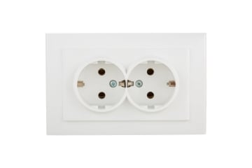 Priza Schuko Dubla Ovivo Mina ST Natural alb OV00441