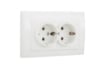 Priza Schuko Dubla Ovivo Mina ST Natural alb OV00441