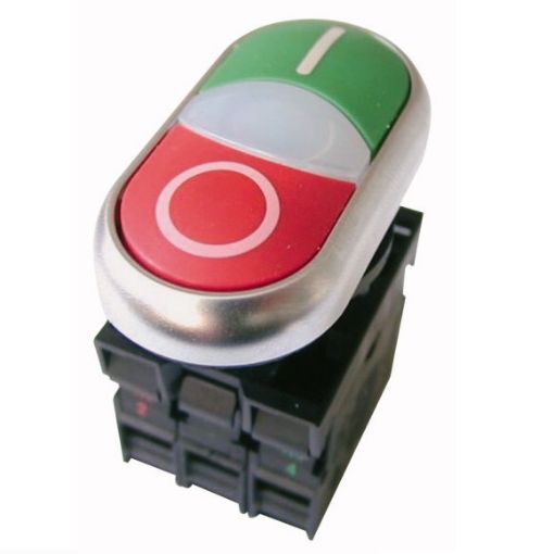 Imagine Dispozitiv actionare cu buton iluminat Eaton rosu-verde IP66 216509
