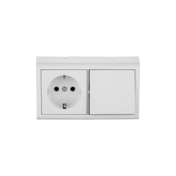 Intrerupator cu Priza Schuko Ovivo PT Nivo alba OV00678