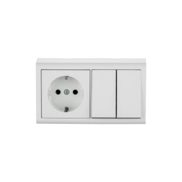 Comutator cu Priza Schuko Ovivo PT Nivo Alb OV00680
