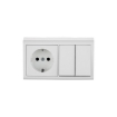 Comutator cu Priza Schuko Ovivo PT Nivo Alb OV00680