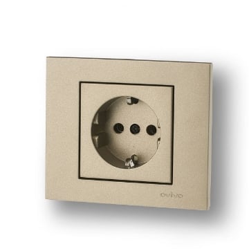 Priza Schuko Ovivo ST Grano Metalic titan OV00227