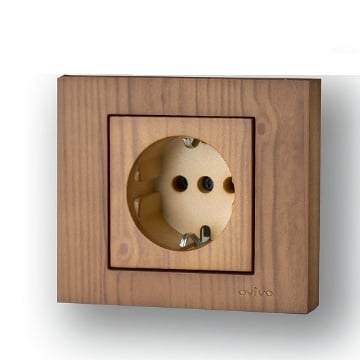 Priza Schuko Ovivo Protectie Copii ST Grano Lemn Masiv OV00358