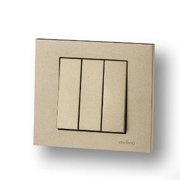 Intrerupator Triplu Ovivo ST Grano Metalic titan OV00209