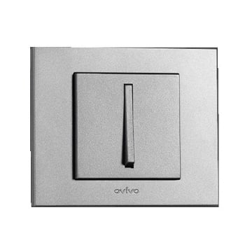 Intrerupator slim ST Ovivo Grano Metalic argintiu OV00116