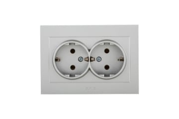 Priza Schuko Ovivo Dubla ST Grano Metalic argintiu OV00131