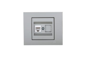 Priza de Date Ovivo CAT6 ST Grano Metalic argintiu OV00135