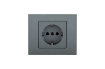 Priza Schuko Ovivo ST Grano Metalic fumuriu OV00177