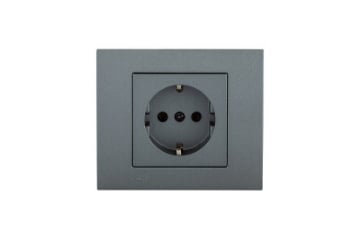 Priza Schuko Ovivo ST Grano Metalic fumuriu OV00177