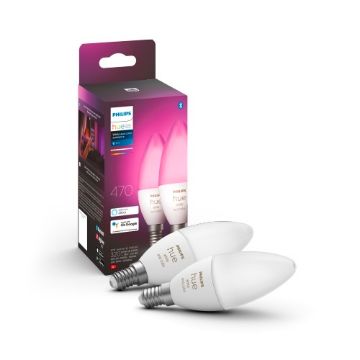 Picture of Set 2 becuri LED Philips Hue BT 4W E14 B39 White and Color Ambiance