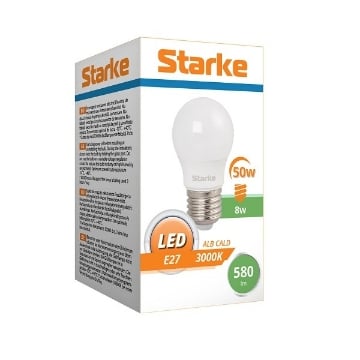 Bec LED Starke Plus 8W P45 E27 580LM lumina calda ST00796