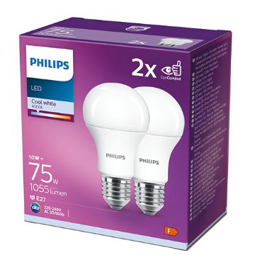 Picture of Set 2 becuri LED Philips 10W A60 E27 lumina neutra 1055LM PS04212