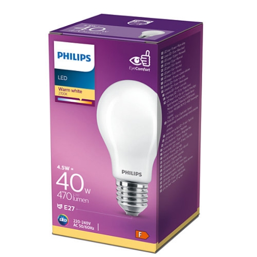 xx Bec LED Philips standard 4.5W E27 A60 lumina calda 230V ND