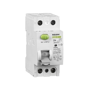 Intrerupator diferential Noark 2P 25A 6kA 30mA tip A IP20 108349