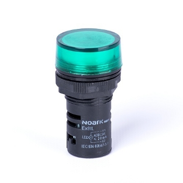Lampa LED semnalizare tablou Noark 230VAC/DC verde 105444