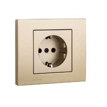Priza Schuko Ovivo cu Prot. Copii ST Grano Metalic titan OV00228