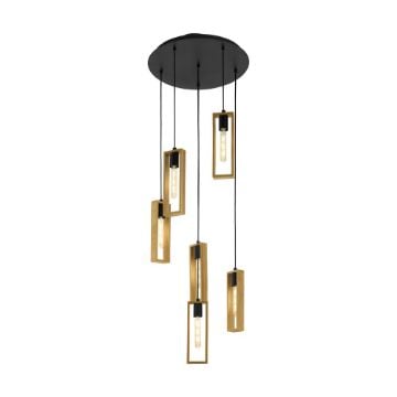 Lustra Eglo Littleton Black-Brown 49549
