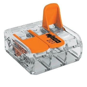 Clema slim Wago legatura doza flexibil 3x4mmp 100 buc/set WG00080