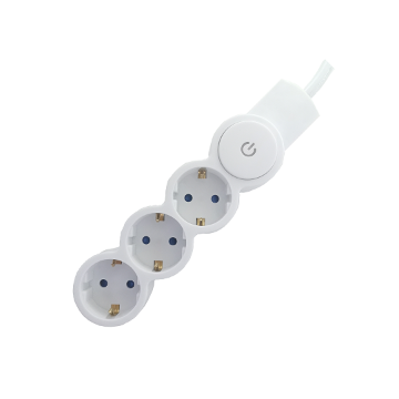 Prelungitor Starke 3 prize 1.5m intrerupator 3x1mm CP alb ST00916