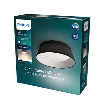Imagine Plafoniera LED neagra Philips Dawn CL258 14W 3000k PC02625