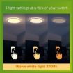Plafoniera LED exterior alba Philips SuperSlim Scene Switch 15W 2700k IP54 PC02641