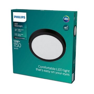 Plafoniera LED neagra Philips Magneos DL252 12W 2700k PC02663
