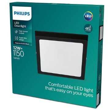 Plafoniera LED neagra Philips Magneos DL252 12W 2700k PC02668