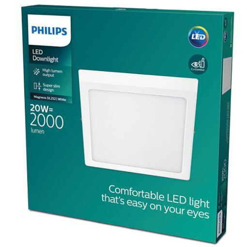 Imagine Plafoniera LED alba Philips Magneos DL252 20W 2700k PC02672