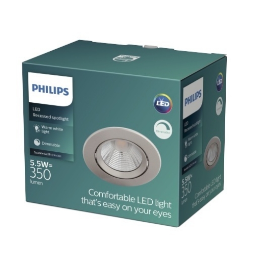 xx Spot LED nichel incastrat Philips Sparkle SL261 5.5W 2700k PC02673