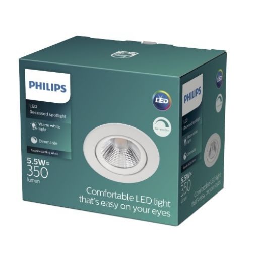 Spot LED alb incastrat Philips Sparkle SL261 5.5W 2700k PC02675