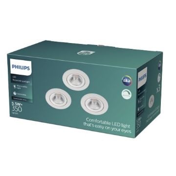 Set spoturi LED albe incastrate Philips Sparkle SL261 3x5.5W 2700k PC02676