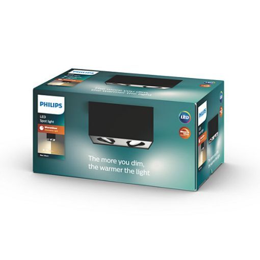Poza cu Plafoniera LED neagra Philips Box SELV 2x4.5W 2200-2700k PC02692