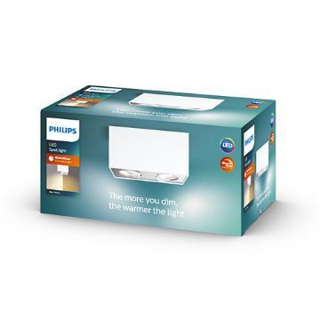 Plafoniera LED alba Philips Box SELV 2x4.5W 2200-2700k PC02694