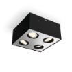 Imagine Plafoniera LED neagra Philips Box SELV 4x4.5W 2200-2700k PC02693