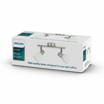 Plafoniera living Philips Burlap Chrome 2x40W PC02704