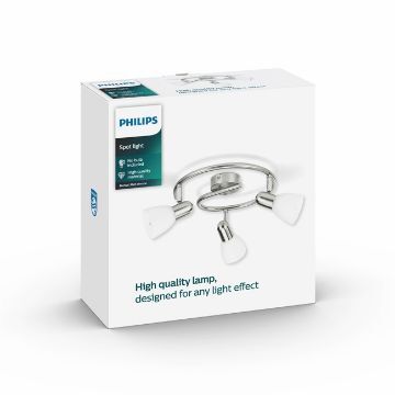 Plafoniera living Philips Burlap Chrome 3x40W PC02706